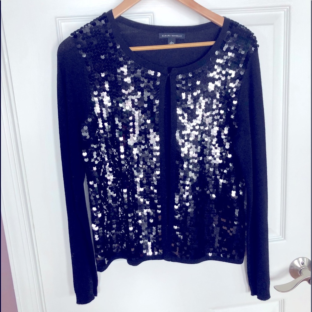 Sequined black wardrobes cardigan staple